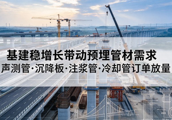 满洲里基建稳增长带动预埋监测管材需求，声测管、沉降板、注浆管订单持续放量
